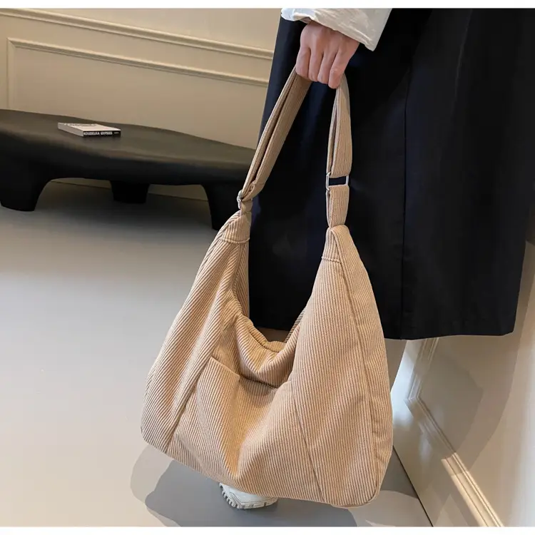 Green Corduroy Women's Large Tote Bag — feature 36
