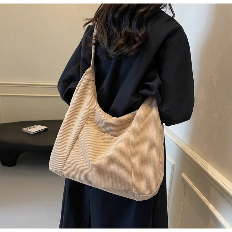 Green Corduroy Women's Large Tote Bag — feature 38