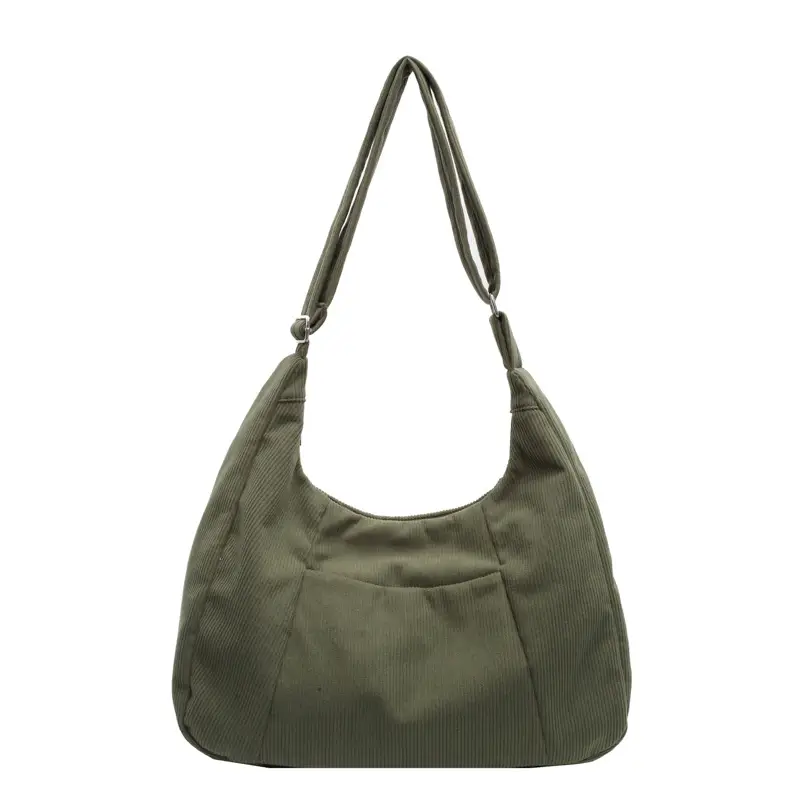 Green Corduroy Women's Large Tote Bag - Image 5