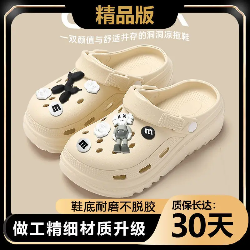 Women Black Clogs with Decorative Buttons 2025
