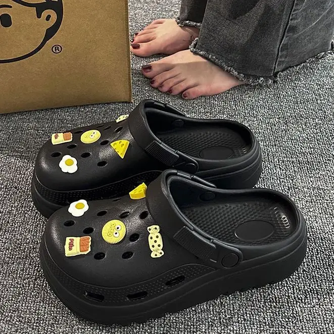 Pregnant Women's Black Cactus Sandals Summer 2025 - Image 7