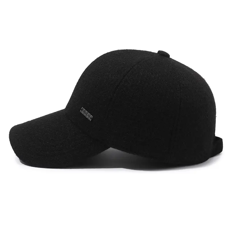 New Men's Black Fleece Baseball Cap Cold Proof - Image 7