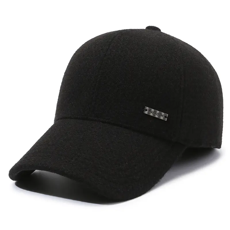 New Men's Black Fleece Baseball Cap Cold Proof - Image 2
