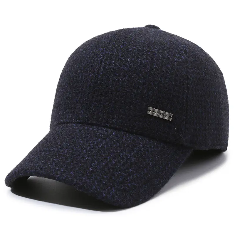 New Men's Black Fleece Baseball Cap Cold Proof - Image 3