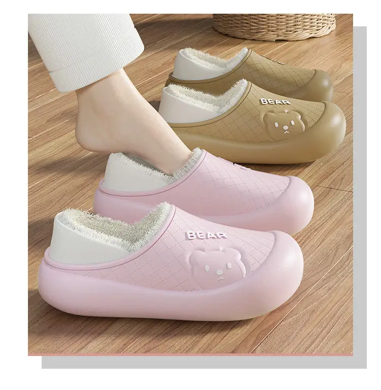 2025 new cute bear bag with couples month thick warm cotton slippers eva lightweight outer wear thick bottom — feature 16