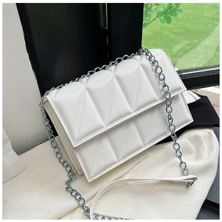 White Rhombic Chain Mini Crossbody Bag — feature 29