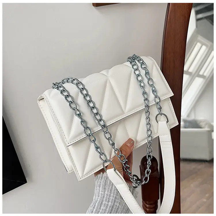 White Rhombic Chain Mini Crossbody Bag — feature 33