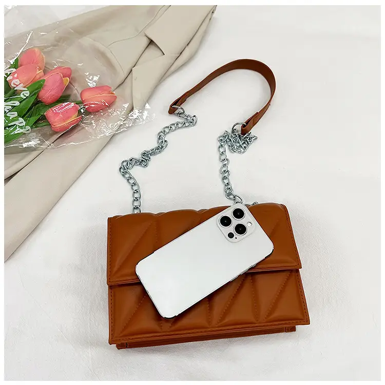 White Rhombic Chain Mini Crossbody Bag — feature 36