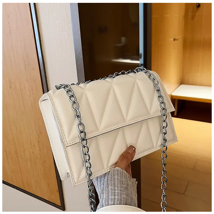 White Rhombic Chain Mini Crossbody Bag — feature 44