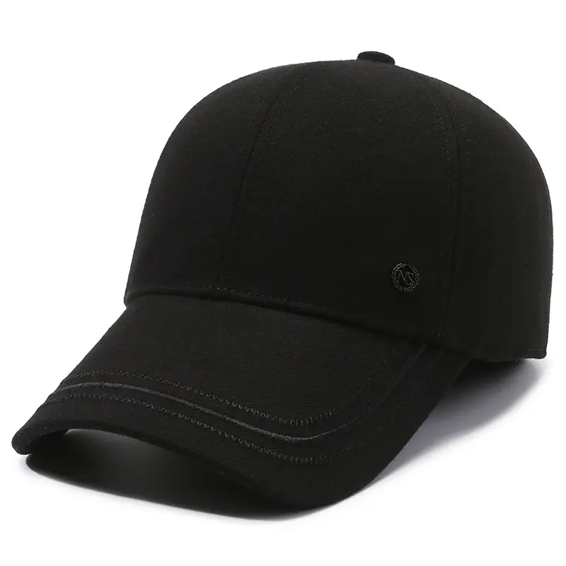 Gray Fleece Baseball Cap for Men Winter Warm - Image 2