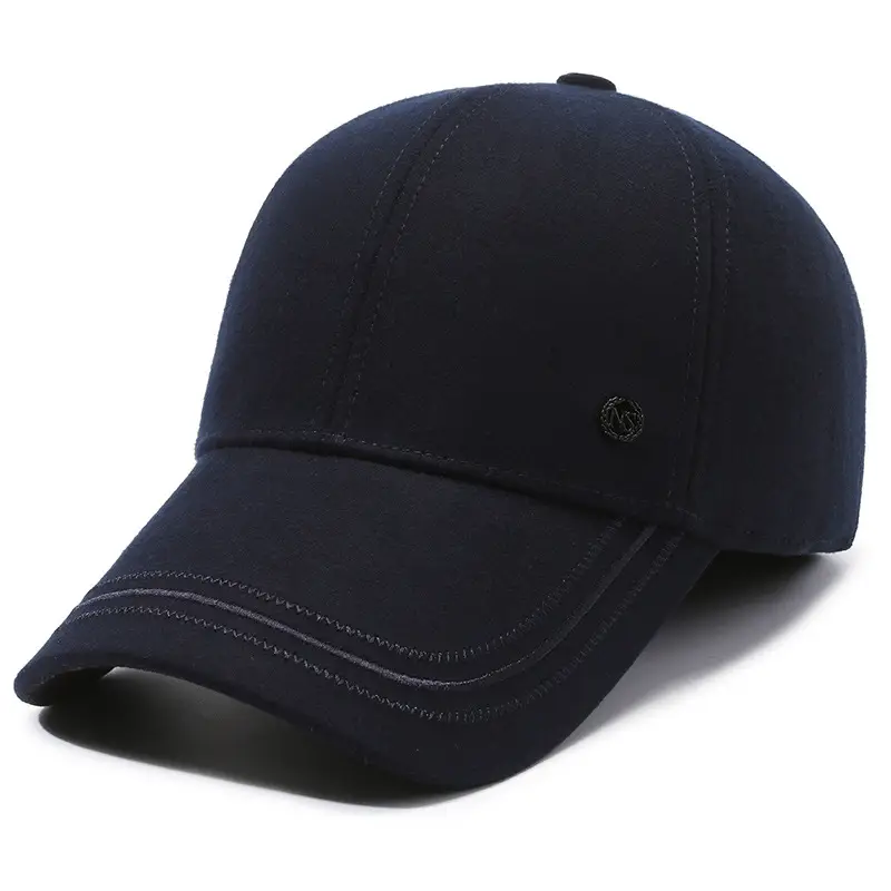 Gray Fleece Baseball Cap for Men Winter Warm - Image 3