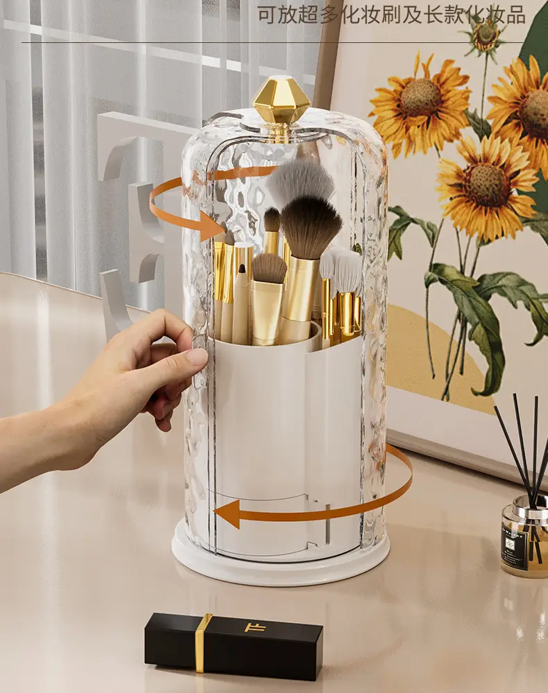 Rotating Makeup Brush Storage Cylinder Dustproof Combinator — feature 12