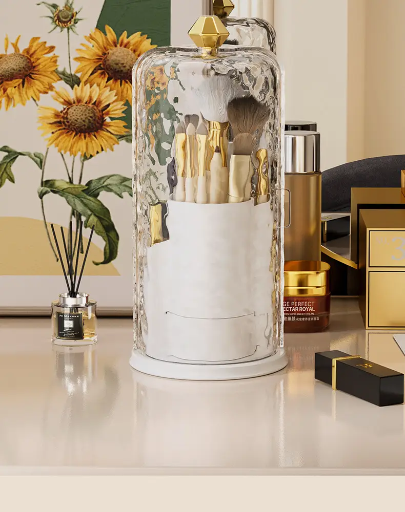 Rotating Makeup Brush Storage Cylinder Dustproof Combinator — feature 15