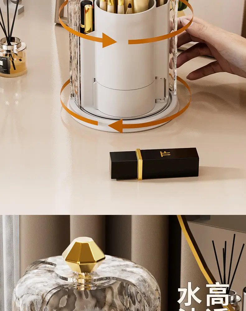 Rotating Makeup Brush Storage Cylinder Dustproof Combinator — feature 7