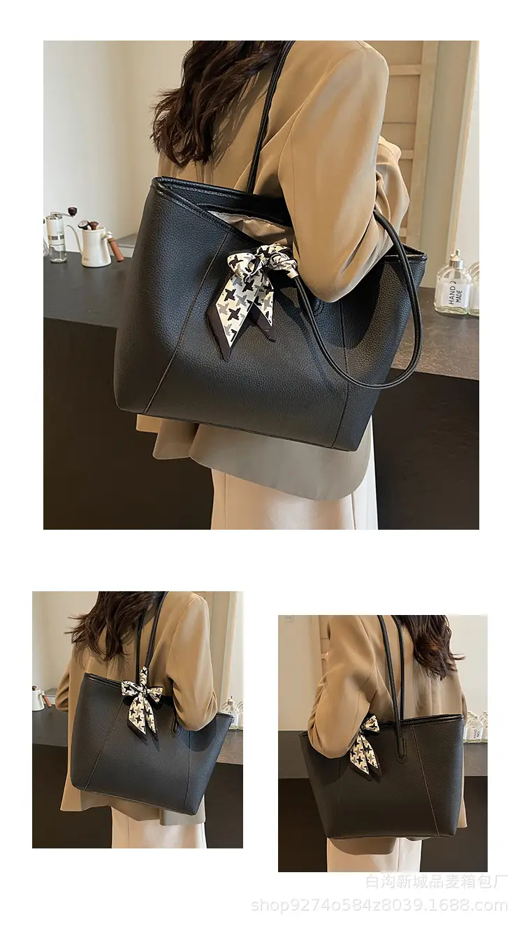 Women's Brown PU Shoulder Bag with Bow Design — feature 11
