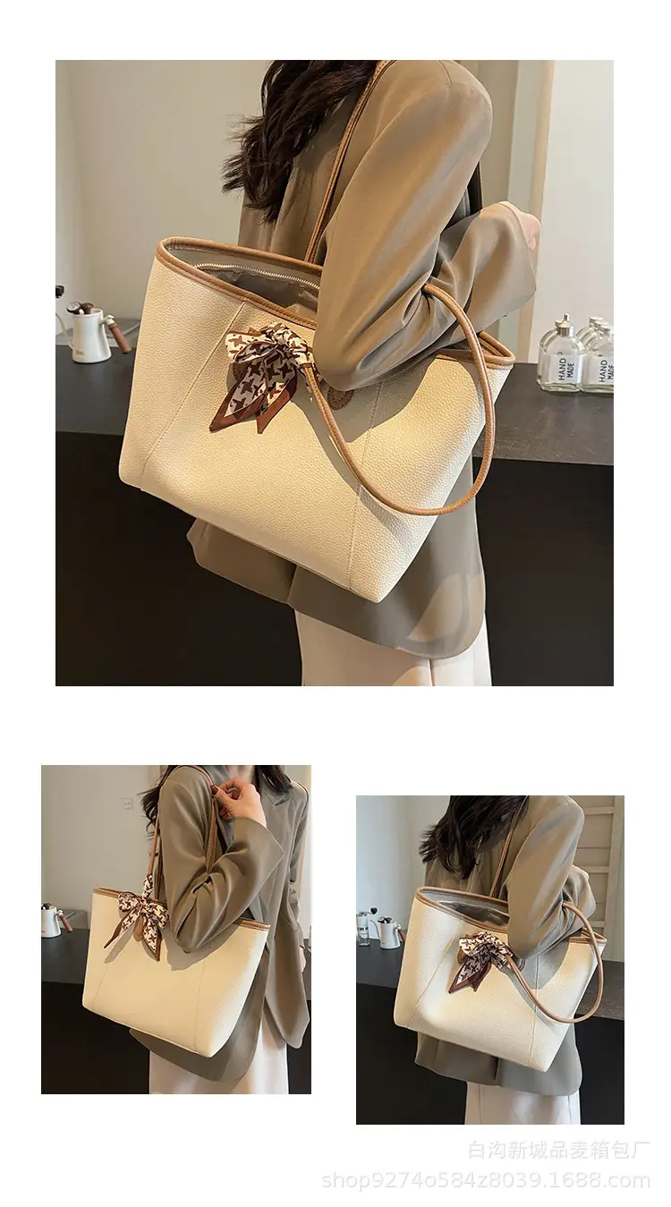 Women's Brown PU Shoulder Bag with Bow Design — feature 12