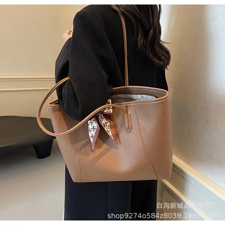 Women's Brown PU Shoulder Bag with Bow Design — feature 14