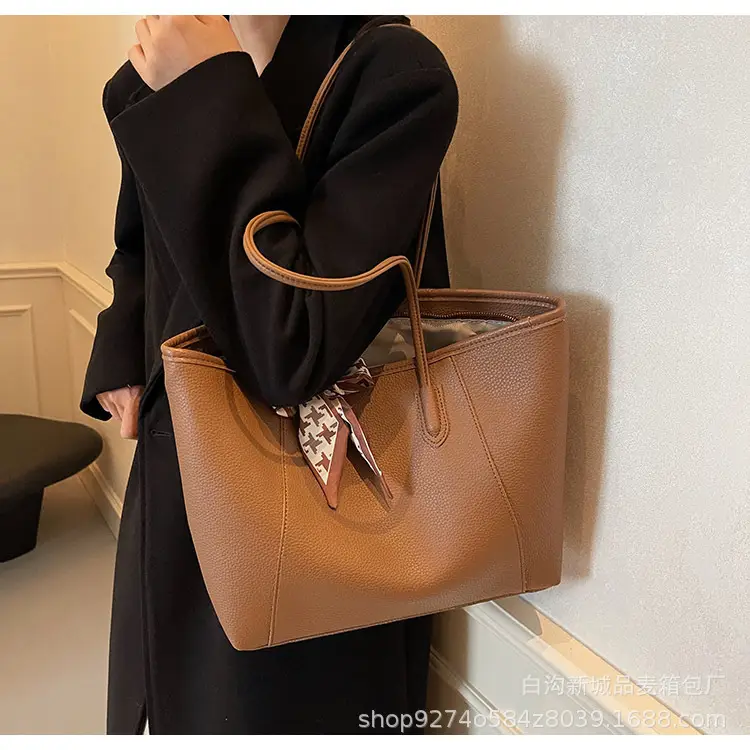 Women's Brown PU Shoulder Bag with Bow Design — feature 15