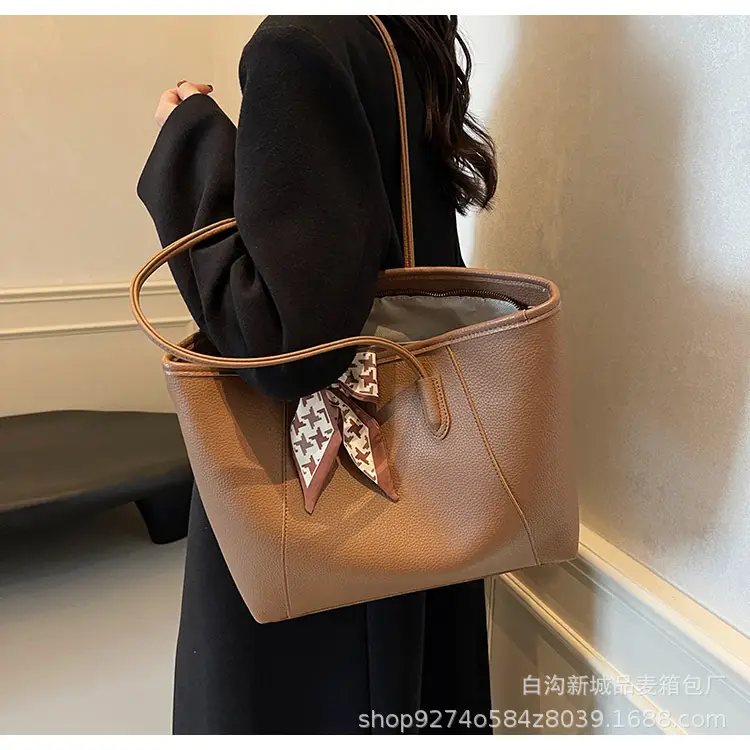 Women's Brown PU Shoulder Bag with Bow Design — feature 16