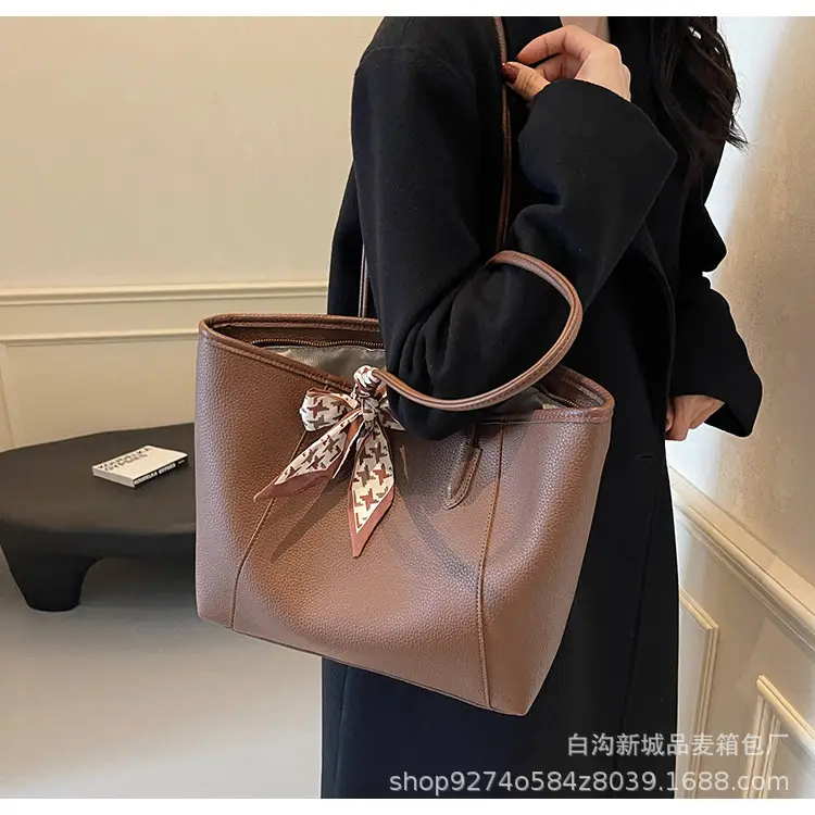 Women's Brown PU Shoulder Bag with Bow Design — feature 20