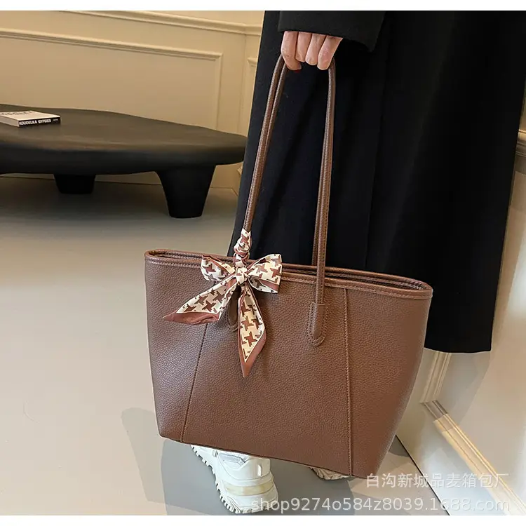 Women's Brown PU Shoulder Bag with Bow Design — feature 21