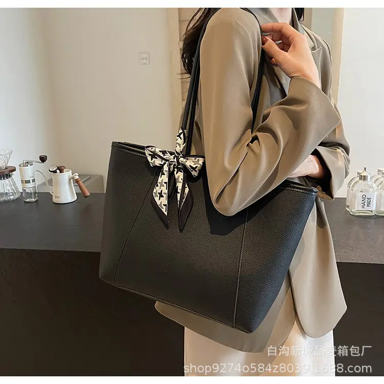 Women's Brown PU Shoulder Bag with Bow Design — feature 25