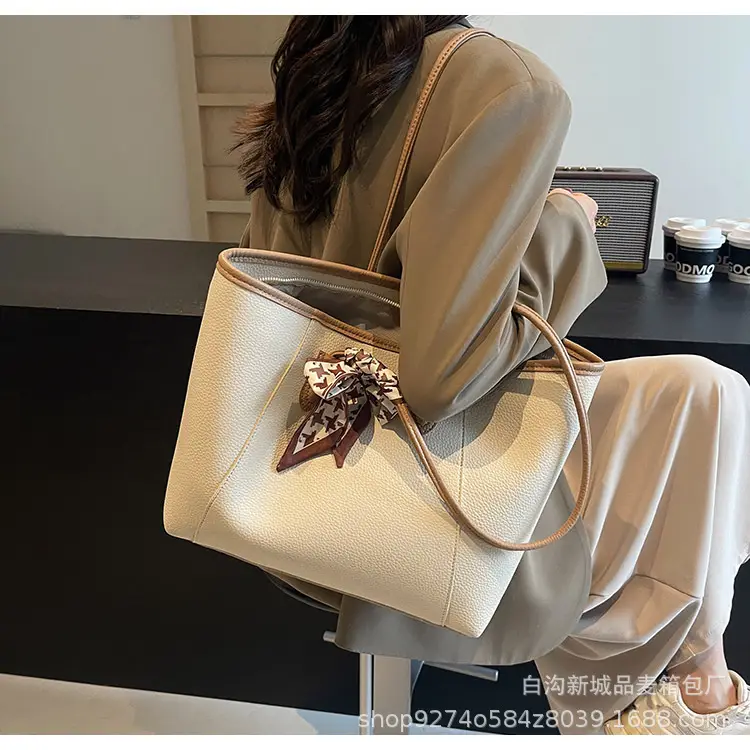 Women's Brown PU Shoulder Bag with Bow Design — feature 27