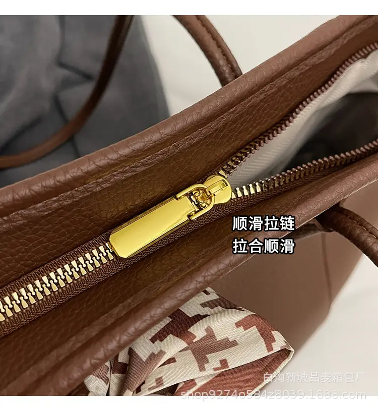 Women's Brown PU Shoulder Bag with Bow Design — feature 5