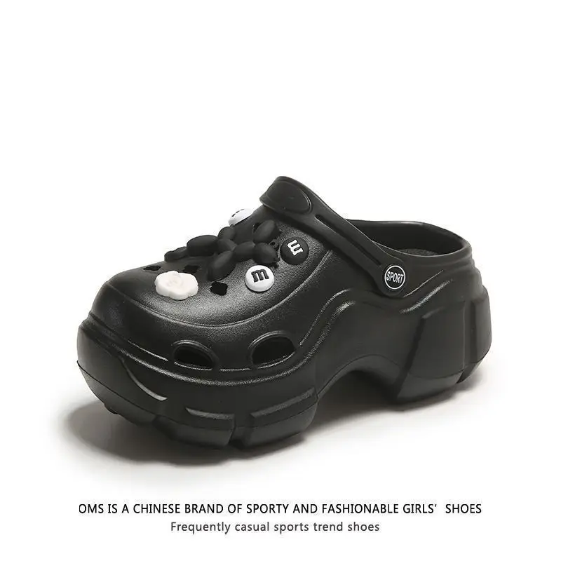 Girls Cartoon Thick Sandals White Black Spring - Image 5