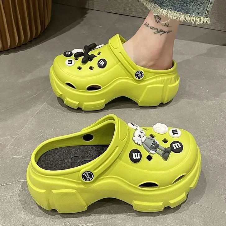 Girls Cartoon Thick Sandals White Black Spring - Image 6