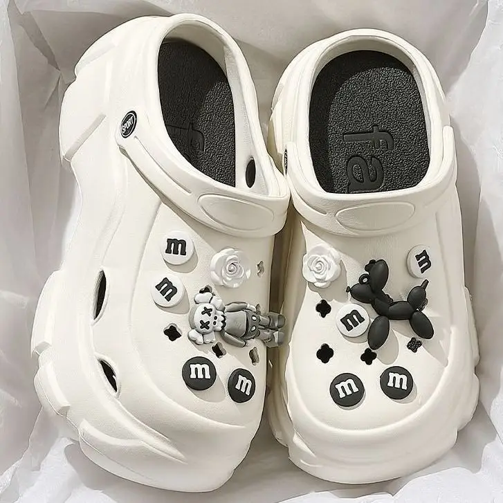 Girls Cartoon Thick Sandals White Black Spring - Image 7