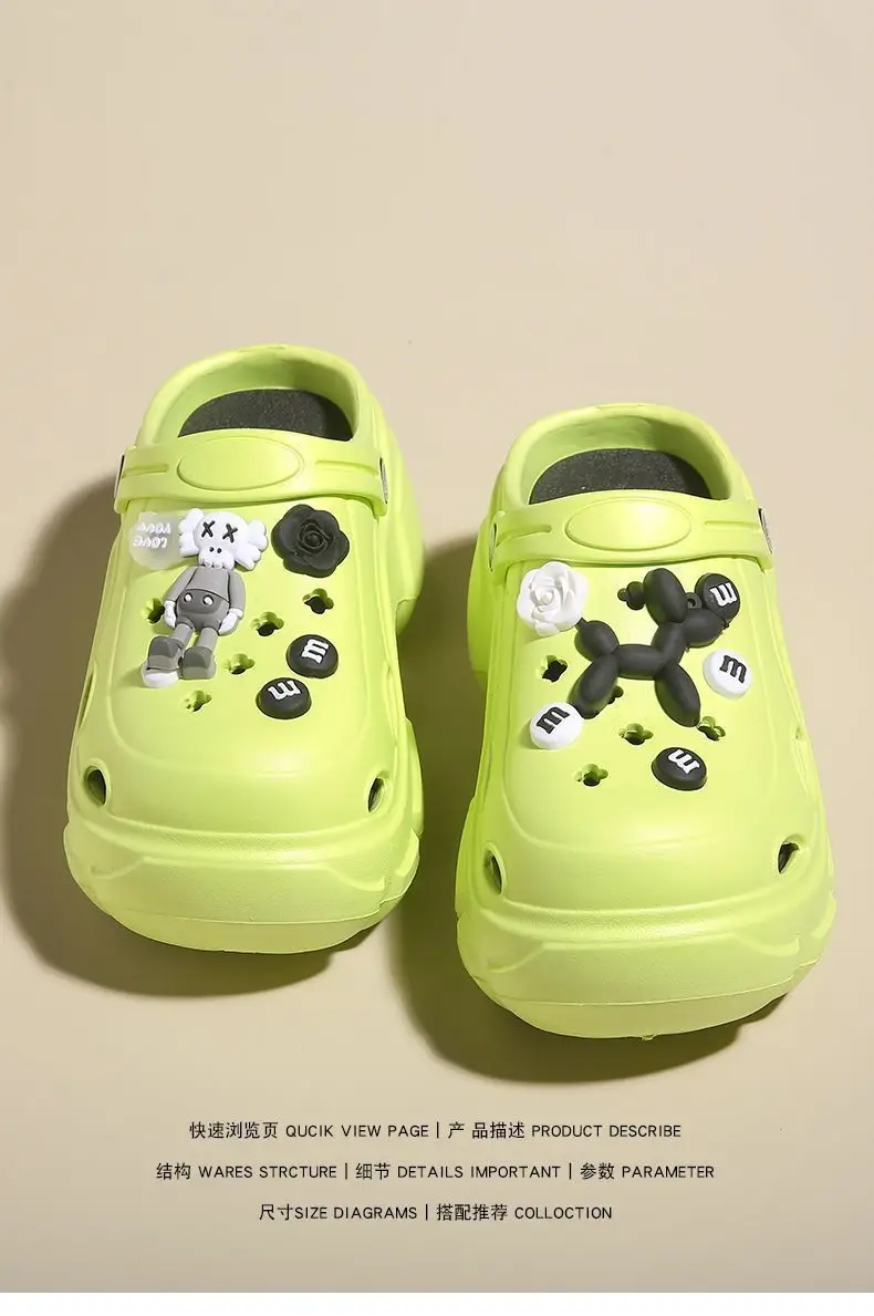Girls Cartoon Thick Sandals White Black Spring — feature 14