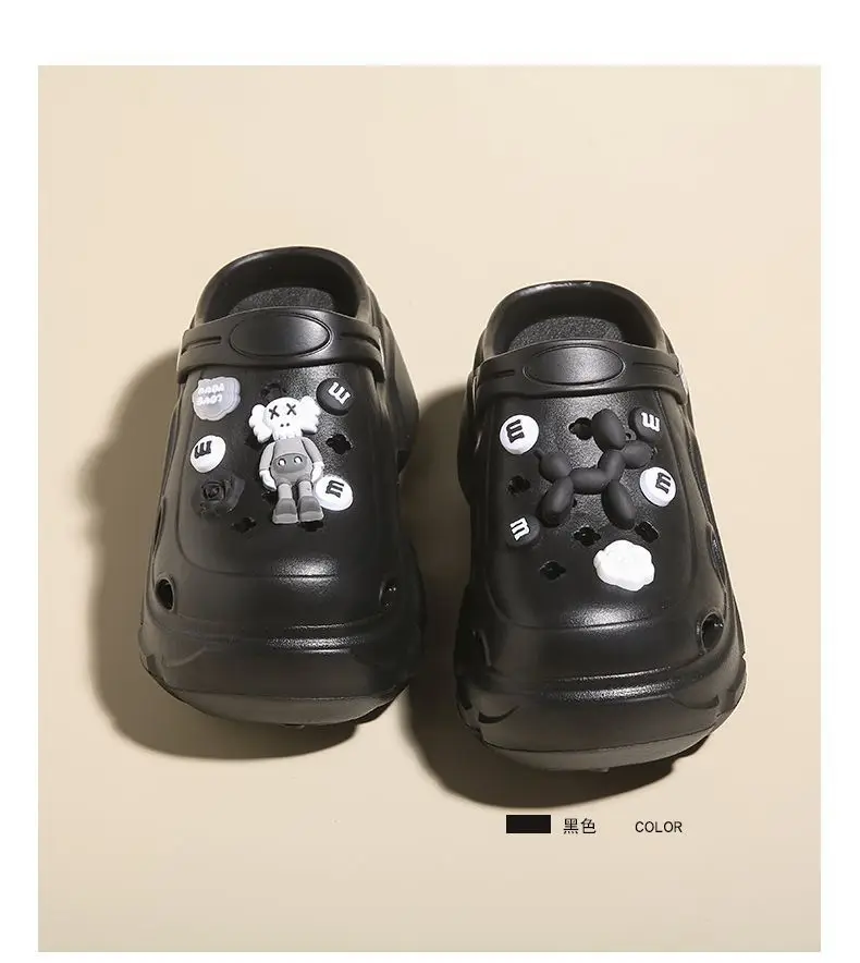 Girls Cartoon Thick Sandals White Black Spring — feature 20