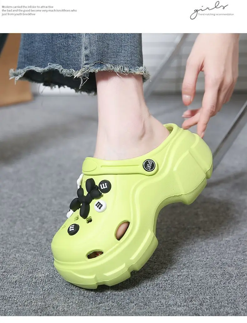 Girls Cartoon Thick Sandals White Black Spring — feature 27