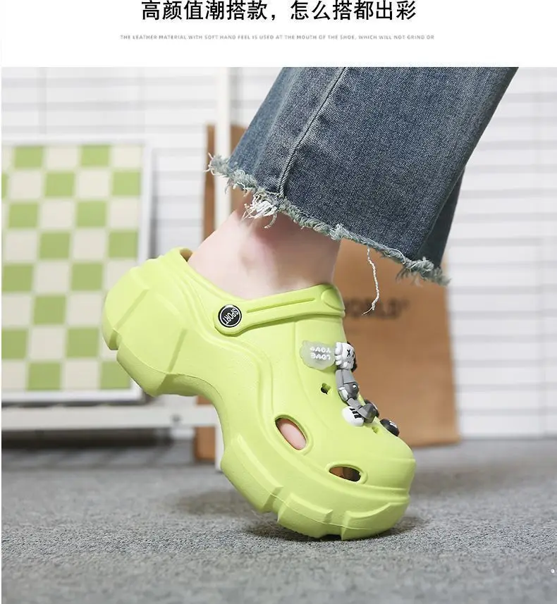 Girls Cartoon Thick Sandals White Black Spring — feature 29