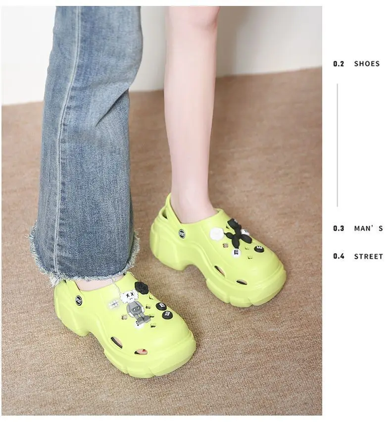Girls Cartoon Thick Sandals White Black Spring — feature 31