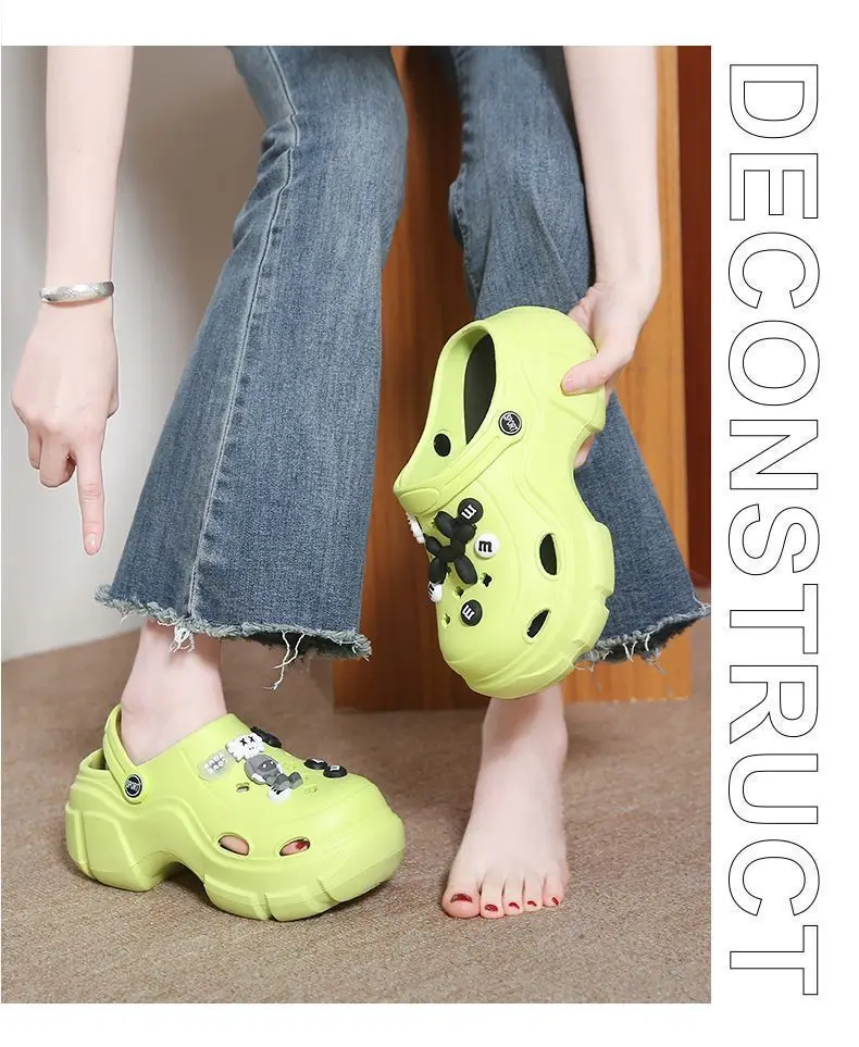 Girls Cartoon Thick Sandals White Black Spring — feature 33
