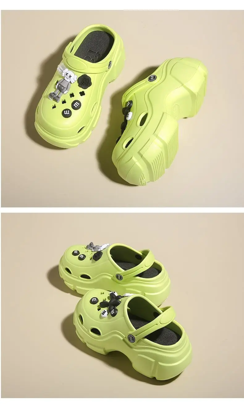 Girls Cartoon Thick Sandals White Black Spring — feature 41