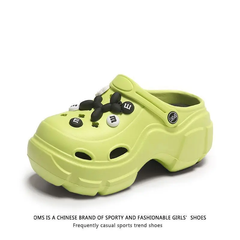 Girls Cartoon Thick Sandals White Black Spring - Image 2