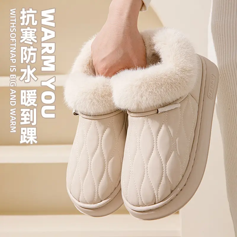 Bug Rabbit Bag with Cotton Slippers Cixi Women's Winter Outfit Thickened Plush Indoor Home Waterproof Warm Cotton Slippers for Men