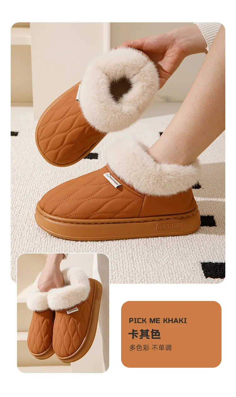 Bug Rabbit Bag with Cotton Slippers Cixi Women's Winter Outfit Thickened Plush Indoor Home Waterproof Warm Cotton Slippers for Men — feature 11