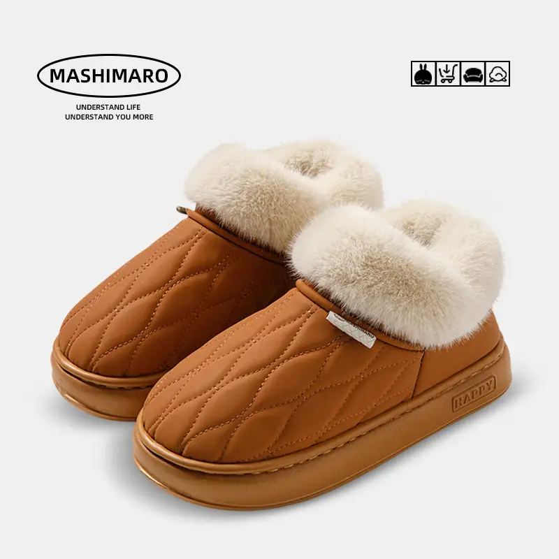 Bug Rabbit Bag with Cotton Slippers Cixi Women's Winter Outfit Thickened Plush Indoor Home Waterproof Warm Cotton Slippers for Men