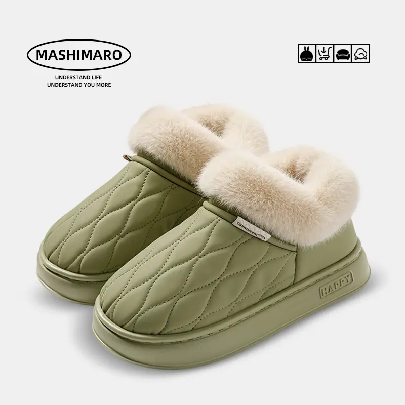 Bug Rabbit Bag with Cotton Slippers Cixi Women's Winter Outfit Thickened Plush Indoor Home Waterproof Warm Cotton Slippers for Men