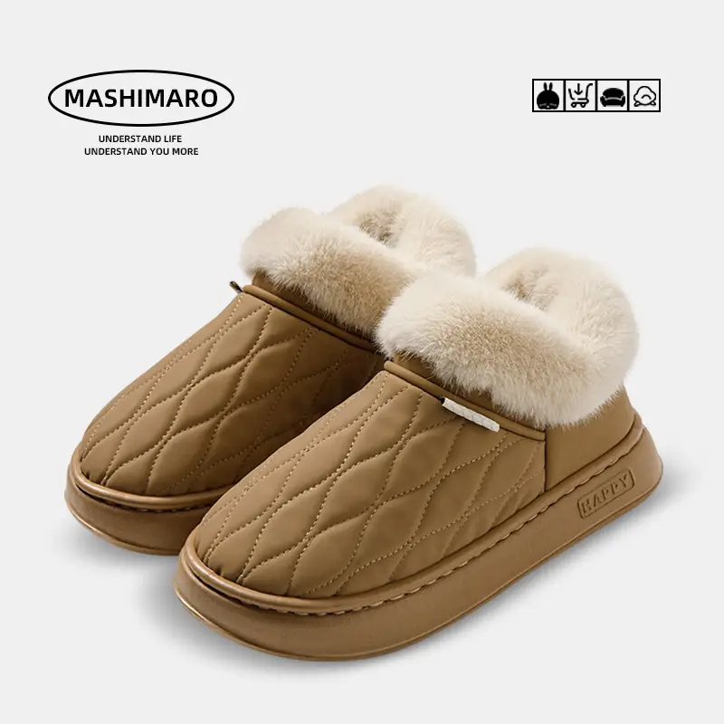Bug Rabbit Bag with Cotton Slippers Cixi Women's Winter Outfit Thickened Plush Indoor Home Waterproof Warm Cotton Slippers for Men
