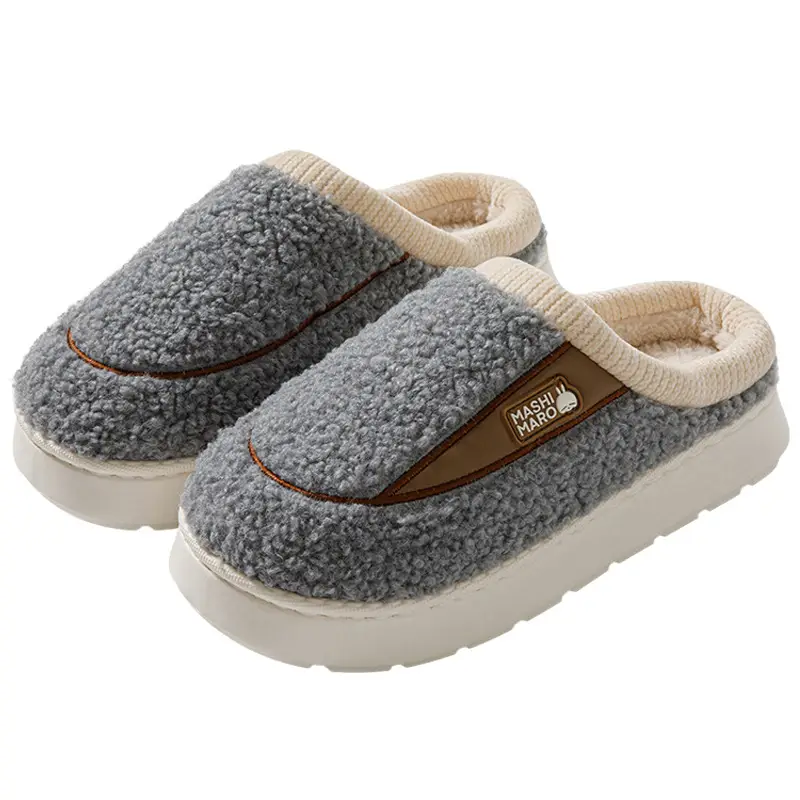 Bug Rabbit Autumn and Winter Cotton Slippers for Women Home Indoor Non-slip Thick Warm Comfortable Couple's EVA Cotton Slippers for Men