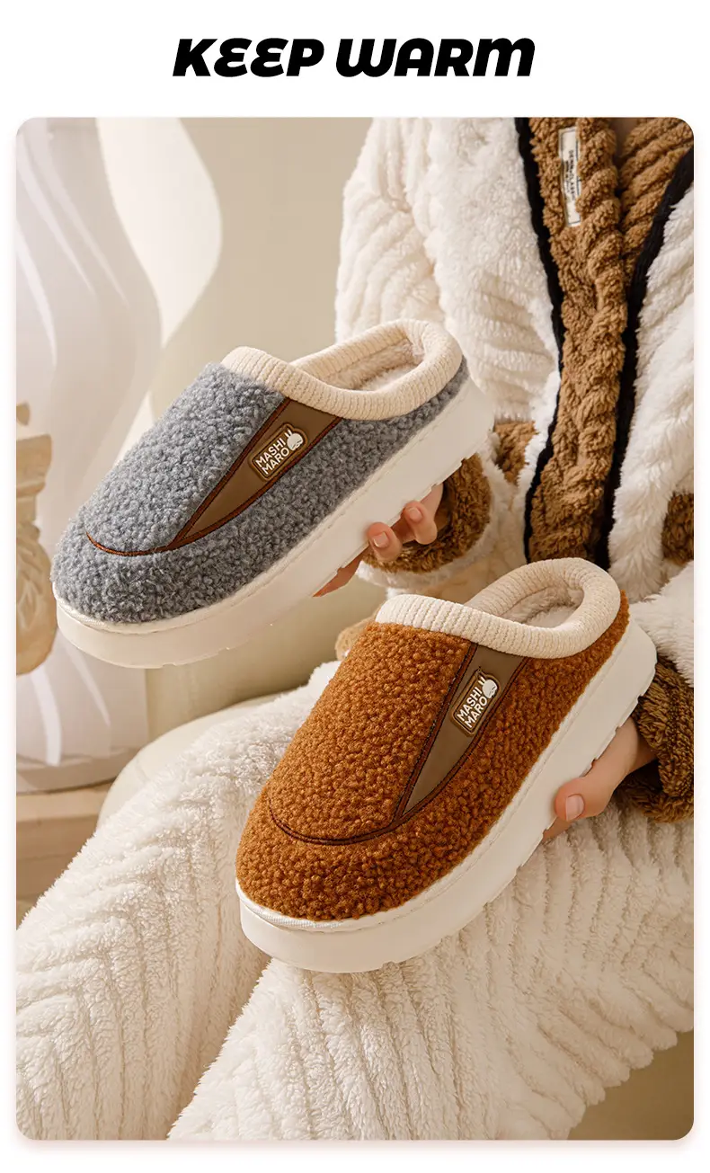 Bug Rabbit Autumn and Winter Cotton Slippers for Women Home Indoor Non-slip Thick Warm Comfortable Couple's EVA Cotton Slippers for Men — feature 15