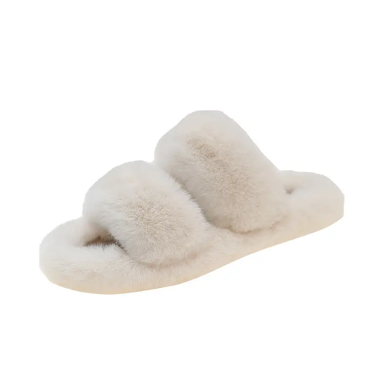 New autumn and winter Mao Mao slippers women's casual fashion cotton slippers warm wear thick bottom muffin cotton slippers wholesale