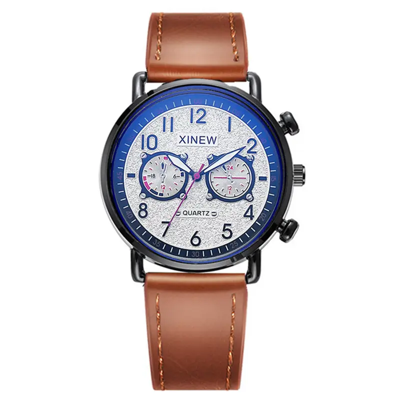 Xinew Men's Black Quartz Chronograph Watch with Joker Design