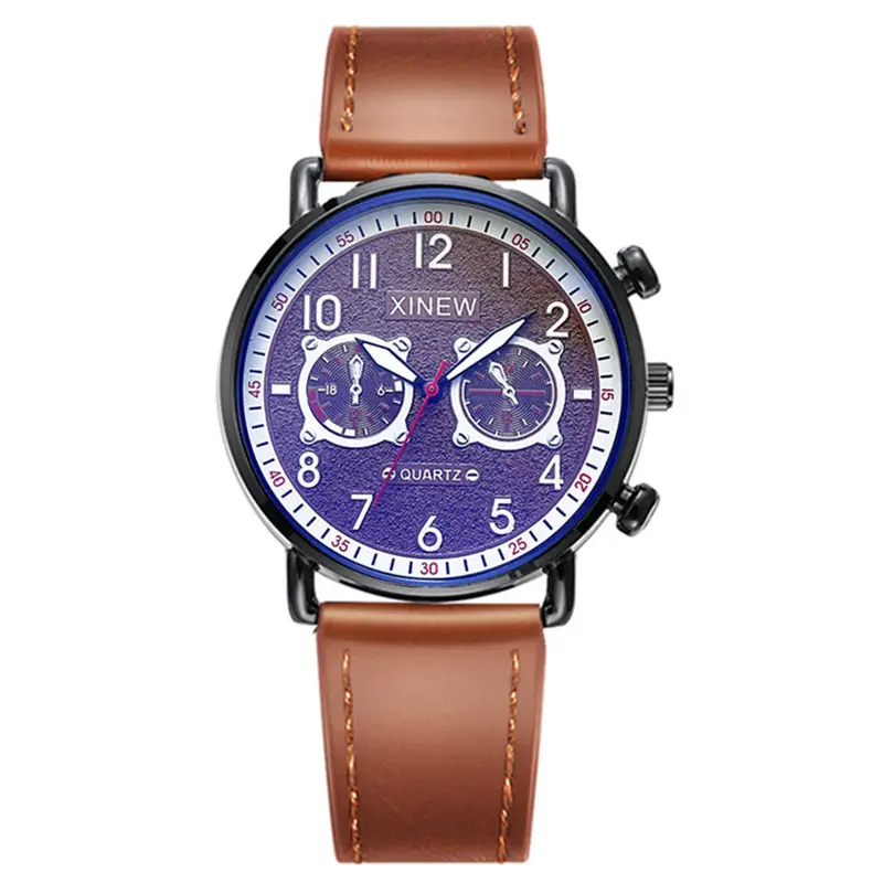 Xinew Men's Black Quartz Chronograph Watch with Joker Design