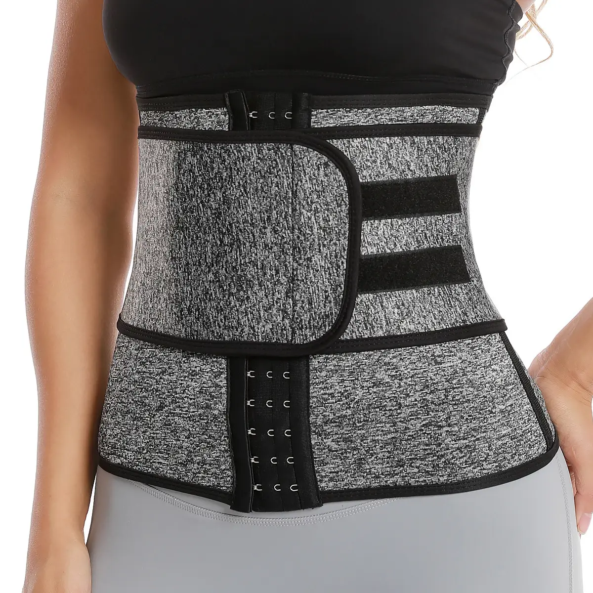 Women's 3-Row Buckle Waist Shapewear with Mesh Design - Image 7